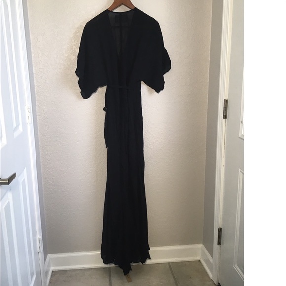 Reformation Winslow Wrap Maxi Dress Black - Picture 3 of 5